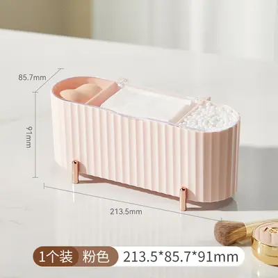 Cotton storage box for cosmetic pads, transparent lid - 9