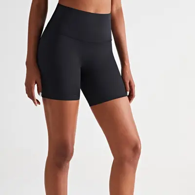 Damen-Yoga-Caprishorts, hoher Bund, bauchformend - 2