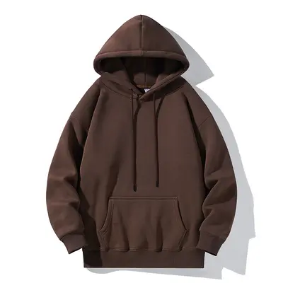 Vintage Streetwear einfarbiges Kapuzen-Sweatshirt für Herren und Damen, Winter, fleecegefüttert, verdickt, lockerer Schnitt, Paar-Outfit, Werbe-Jacke