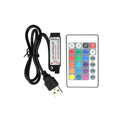 Kızılötesi 24 tuşlu usb denetleyicili renkli ışık, kızılötesi led ışık şeridi uzaktan kumandalı led dimmer ile rgb ışık