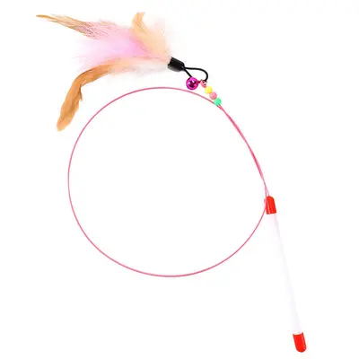 Wire Feather Cat Teaser Wand, Chew-Resistant and Durable - 6