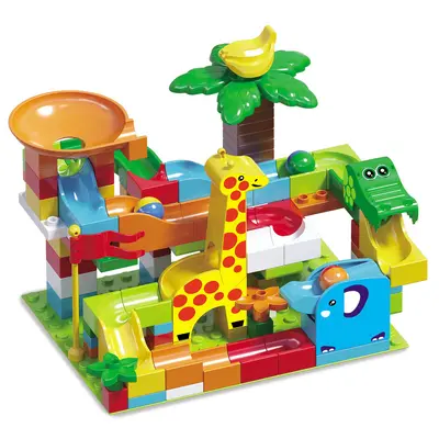 Large particle DIY building blocks, train toy