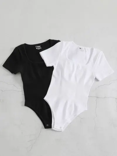 Yoga-Bodysuit, Kurzarm, taillenformend, po-liftend - 4