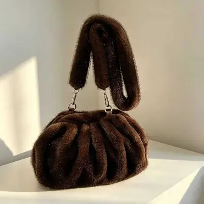Women's Plush Pleated Cloud Shoulder Crossbody Bag - 9