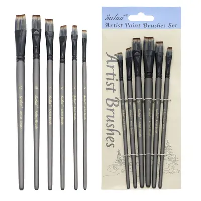 Oil Painting Brush Set, 6-Piece, Squirrel Hair, Watercolor & Acrylic - 10