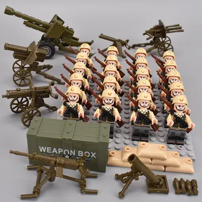 Askeri Serisi Yapı Blok Minifigür Seti, Asker ve Polis Figürleri - 4