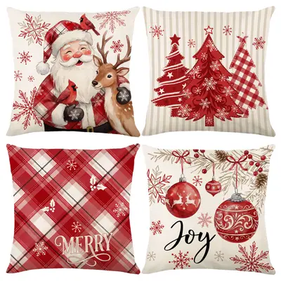 Winter New Christmas Custom Printed Pillow Cover Cross-border Christmas Decorative Sofa Cushion Cover Bedroom Throw Pillow Case - 8