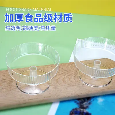Plastik pudding ve dondurma kasesi, yüksek ayaklı tatlı bardağı