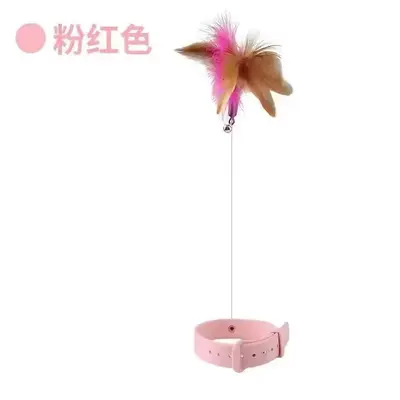 Cat Teaser Wand with Feathers and Bell, Neck-Hung Interactive Cat Toy - 7