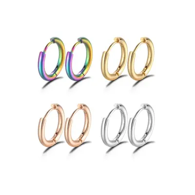 Stainless Steel Stud Earrings, Simple European and American Style