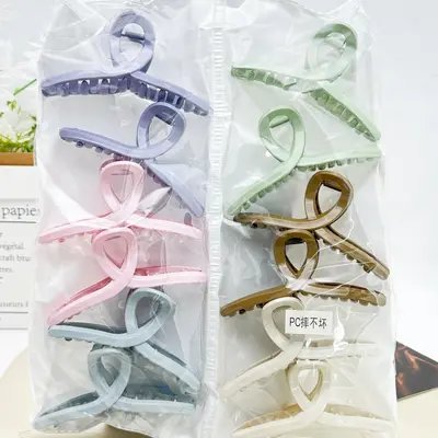 Hot selling Korean style lake chain ribbon large hair claw clip for bath and styling, fashionable back of head, factory approved. - 12