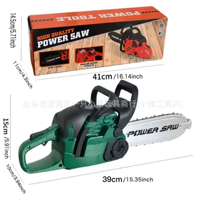 Kids Simulation Electric Chainsaw Tool Box Set with Toy Drill - 7