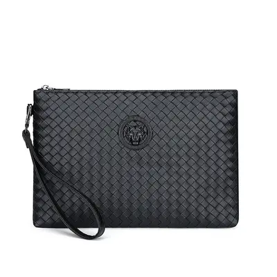 Men's large capacity business handbag, woven - 7