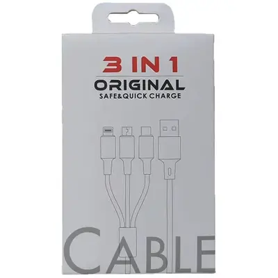 USB Type-C fast charging braided data cable 3-in-1 quick charge compatible with iPhone Huawei Xiaomi mobile phone charger cable - 3