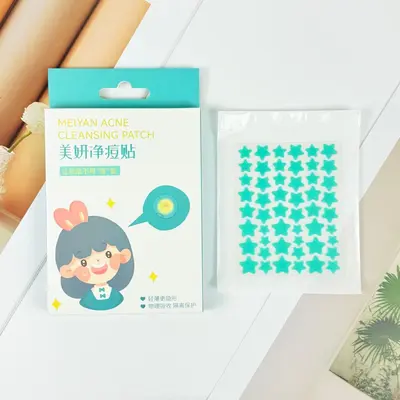 Colored star-shaped acne patches, hydrocolloid makeup-compatible concealer stickers - 8