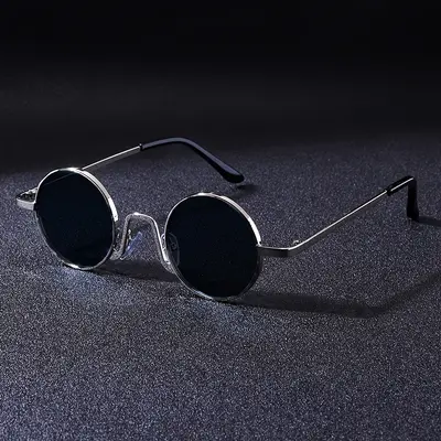 French Retro Small Round Frame Sunglasses, UV Protection, Unisex - 4