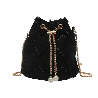Women's Denim Chain Bucket Bag, Single-Shoulder Crossbody - 7