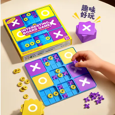 Cross-border New Nine-Grid XO Tic-Tac-Toe Board Early Education Desktop Game Training Logical Thinking Children's Educational Toy