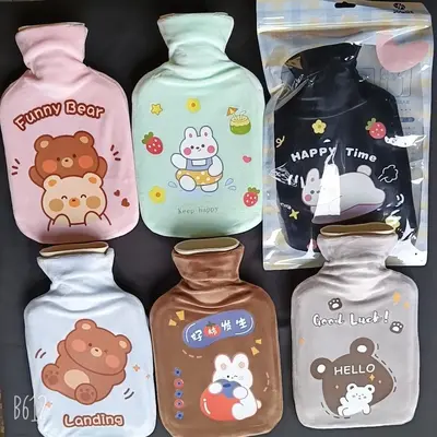 Утолщённая взрывобезопасная грелка, грелка для воды, грелка для живота, водяная грелка для рук, грелка-компресс, плюшевая грелка для рук «Сокровище» - 8