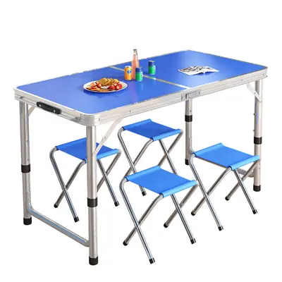 Foldable Portable Outdoor Dining Table with Adjustable Height