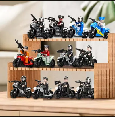 Kompatibles Bauset Phantom Ninja Minifiguren Motorradteam - 4