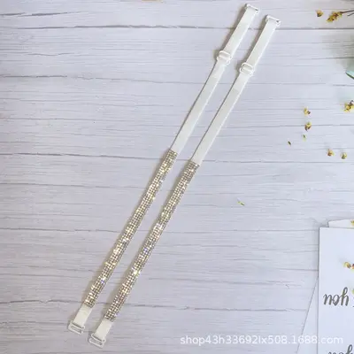 Rhinestone Elastic Detachable Bra Straps - 8