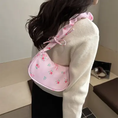 2026 Bow-Print Casual Single-Shoulder Bag, Lightweight Underarm Bag - 2