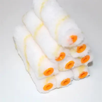 Mini Thumb Roller Brush Core 4 Inch Yellow Strip - 4