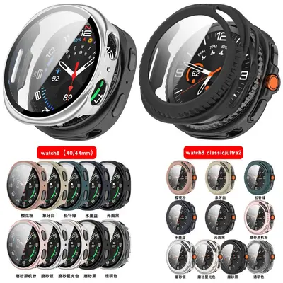 Подходит для чехла часов Samsung Watch8, закаленная пленка для Watch 8 Classic, защитный чехол-крышка со всех сторон
