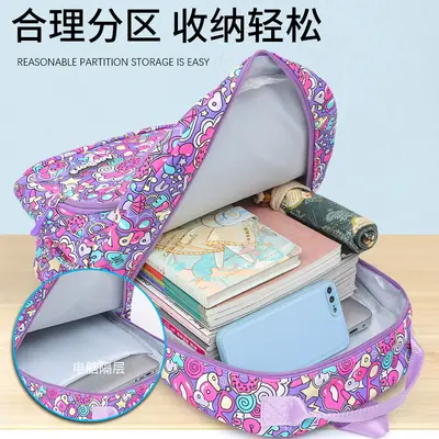New Cross-border Color 3-in-1 Dual Shoulder Backpack Versatile Student School Bag Large Capacity Insulated Lunch Bag Pencil Case - 4