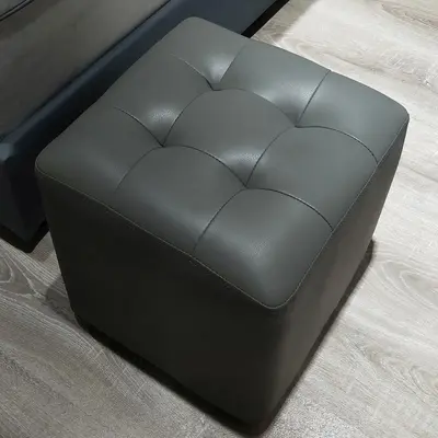 Yuvarlak deri puf, ev tipi ayakkabı değiştirme tabureşi - 9