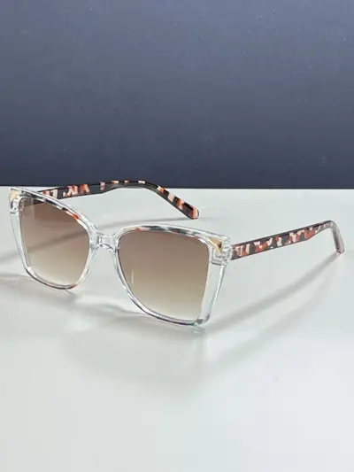 Oversized Cat-Eye Color-Block Sunglasses, Unisex - 8