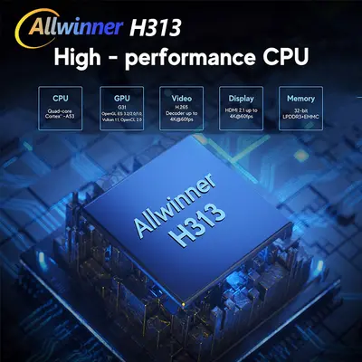 H313 Q1 Android Set-Top Box, WiFi6, Bluetooth Voice Remote