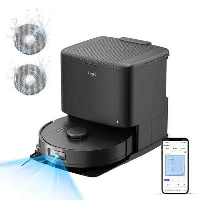 Kuaguo RC870 Robot Süpürgesi Akıllı Ev 35000pa Güçlü Emme Otomatik Temizleme Kurutma Emiş ve Siliş Kombinasyonu