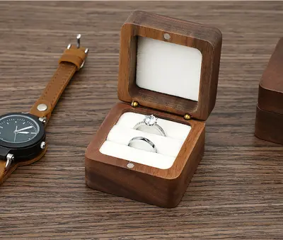 Angebot Holz Schmuckkasten klein tragbar Reise Ring Ohrringe Ohrringe Halskette Mini Schmuck Aufbewahrungsbox - 10