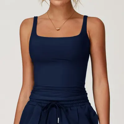 Women's Open-Back Yoga Tank Top, Quick-Dry Slim Fit Sports Bra - 9