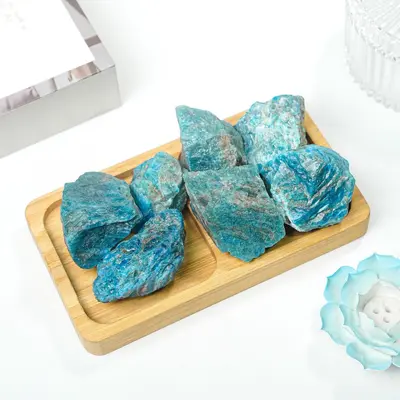 Natural Blue Apatite Raw Stone for Aquarium Decor and Aroma Diffusing