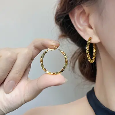 S925 gümüş minimalist halka küpe, iğne modeli, nişe tasarım - 4