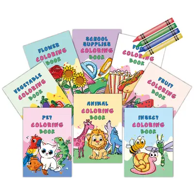 Children's Coloring Book Set, Cartoon Early Education Coloring Books - 6