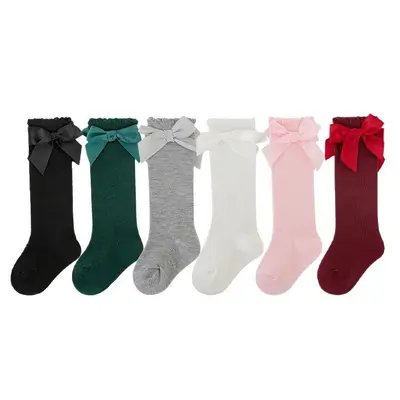 Baby Girls' Long Socks, Spring/Autumn, Bow Knot, Breathable, Anti-Slip