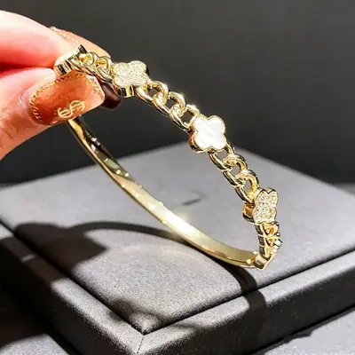 Kaleidoskop-Armband Damen, Blüte, vollständig mit Strass - 12