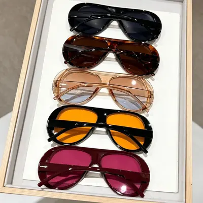 5-Pack Large Frame Aviator Sunglasses for Women, UV400 - 5