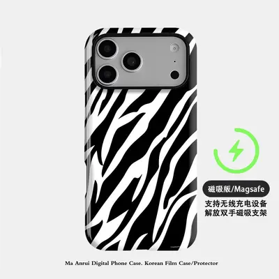 Zebra Pattern 2-in-1 Magnetic Phone Case for iPhone 18 Pro Max, Matte - 10
