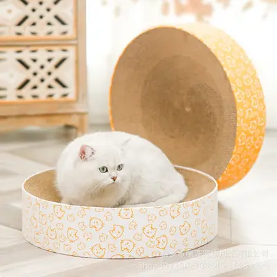 Cat Scratcher Board with Bowl, Extra Large Corrugated Cardboard Cat Bed - 5