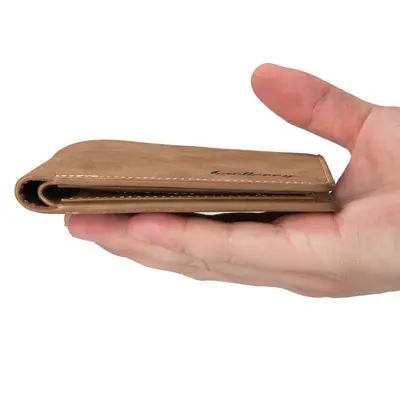 Durable Men's Short Wallet, Bifold Retro Frosted Look - 4