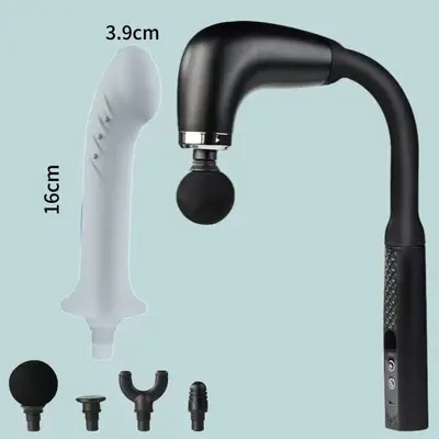 Massage Gun with Angled Head, Silicone Attachment for Neck and Lower Back - 8