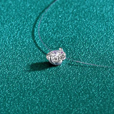 S925 Silber Moissanit Halskette, Meerjungfrauen-Träne