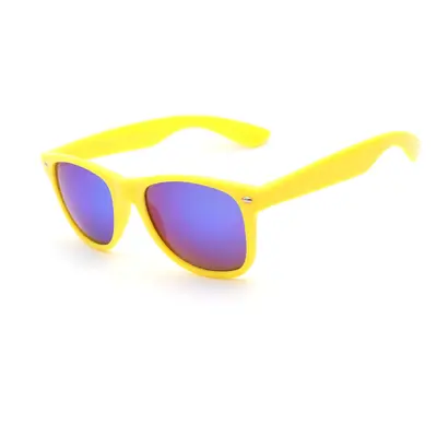 Solid Stud Sunglasses with Green Mirror Lens - 10