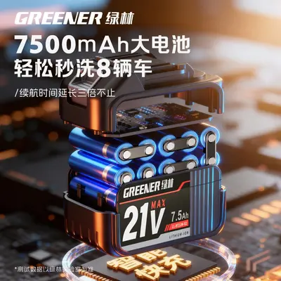 绿林洗车高压水枪家用清洗机无线大功率水泵家用洗地神器强力增压 - 5
