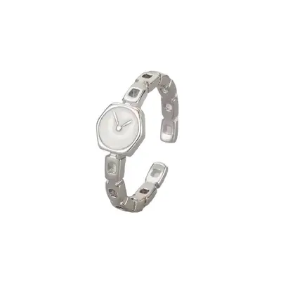 Uhr-Ring mit umgekehrtem Zifferblatt, Vintage-Design, stapelbar - 5